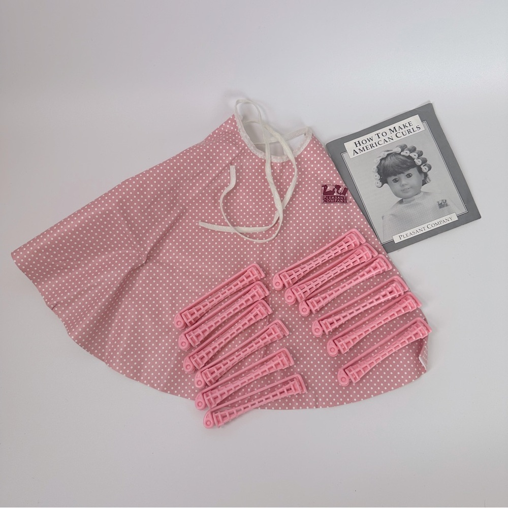 Pleasant Company American Girl Doll Hair‎ Curling Set Cape & Curlers